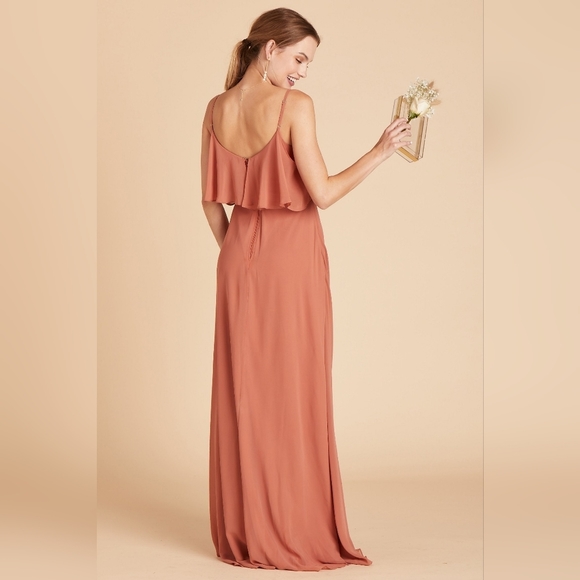 Birdy Grey Jane Convertable Bridesmaids Dress Chiffon in Terracotta Size Medium - Picture 2 of 16